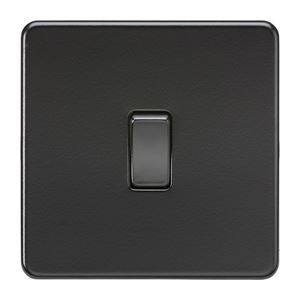 Picture of 1GANG 2WAY  SWITCH  SCREWLESS FLAT PLATE
MATT BLACK