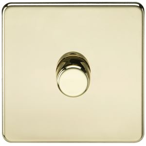 Picture of 1GANG 2WAY  DIMMER  SCREWLESS
10-200W/LED 5-150W POLISHED BRASS