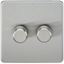 Picture of 2GANG 2WAY  DIMMER  SCREWLESS
10-200W/5-150W LED BRUSHED CHROME