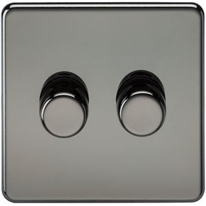Picture of 2GANG 2WAY  DIMMER  SCREWLESS
10-200W/5-150W LED BLACK NICKEL