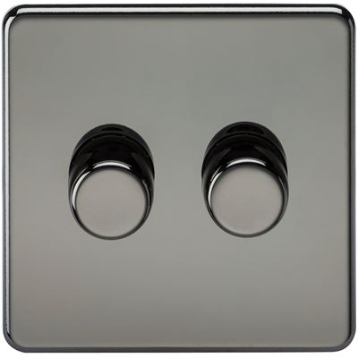 Picture of 2GANG 2WAY  DIMMER  SCREWLESS
10-200W/5-150W LED BLACK NICKEL
