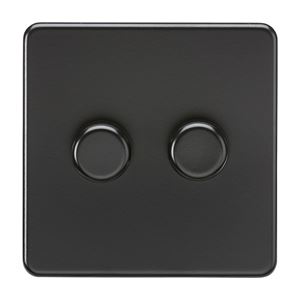 Picture of 2GANG 2WAY  DIMMER  SCREWLESS
10W-200W/5-150W LED MATT BLACK