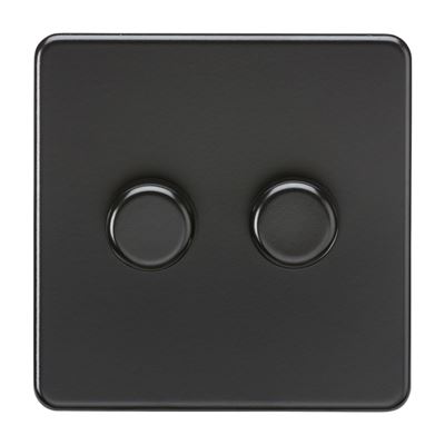 Picture of 2GANG 2WAY  DIMMER  SCREWLESS
10W-200W/5-150W LED MATT BLACK