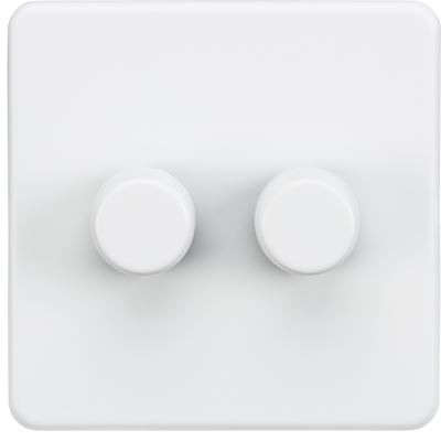 Picture of 2GANG 2WAY  DIMMER  SCREWLESS
10-200W/5-150W LED MATT WHITE