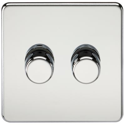 Picture of 2GANG 2WAY  DIMMER  SCREWLESS
10-200W/5-150W LED POLISHED CHROME