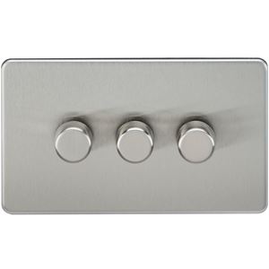 Picture of 3GANG 2WAY  DIMMER  SCREWLESS
10-200W/LED 5-150W BRUSHED CHROME