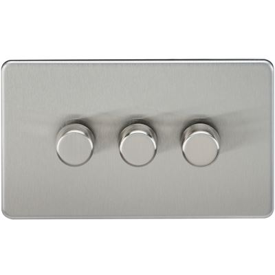 Picture of 3GANG 2WAY  DIMMER  SCREWLESS
10-200W/LED 5-150W BRUSHED CHROME