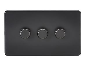 Picture of 3GANG 2WAY  DIMMER  SCREWLESS
10-200W/LED 5-150W MATT BLACK