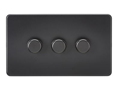 Picture of 3GANG 2WAY  DIMMER  SCREWLESS
10-200W/LED 5-150W MATT BLACK