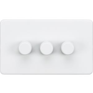 Picture of 3GANG 2WAY  DIMMER  SCREWLESS
10-200W/LED 5-150W MATT WHITE