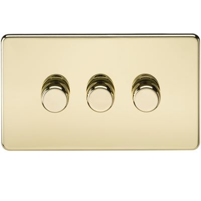 Picture of 3GANG 2WAY  DIMMER  SCREWLESS
10-200W/LED 5-150W POLISHED BRASS