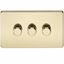 Picture of 3GANG 2WAY  DIMMER  SCREWLESS
10-200W/LED 5-150W POLISHED BRASS