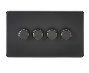 Picture of 4GANG 2WAY  DIMMER  SCREWLESS
10-200W/LED 5-150W MATT BLACK