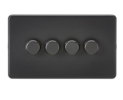 Picture of 4GANG 2WAY  DIMMER  SCREWLESS
10-200W/LED 5-150W MATT BLACK
