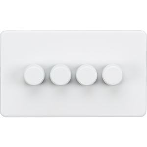Picture of 4GANG 2WAY  DIMMER  SCREWLESS
10-200W/LED 5-150W MATT WHITE