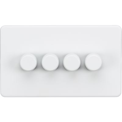 Picture of 4GANG 2WAY  DIMMER  SCREWLESS
10-200W/LED 5-150W MATT WHITE