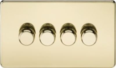 Picture of 4GANG 2WAY  DIMMER  SCREWLESS
10-200W/LED 5-150W POLISHED BRASS