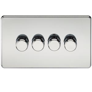 Picture of 4GANG 2WAY  DIMMER  SCREWLESS
10-200W/LED 5-150W POLISHED CHROME