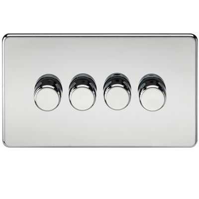 Picture of 4GANG 2WAY  DIMMER  SCREWLESS
10-200W/LED 5-150W POLISHED CHROME