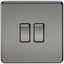 Picture of 2GANG 2WAY  SWITCH  SCREWLESS FLAT PLATE
BLACK NICKEL
