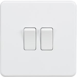 Picture of 2GANG 2WAY  SWITCH  SCREWLESS FLAT PLATE
MATT WHITE