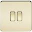 Picture of 2GANG 2WAY  SWITCH  SCREWLESS FLAT PLATE
POLISHED BRASS