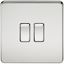 Picture of 2GANG 2WAY  SWITCH  SCREWLESS FLAT PLATE
POLISHED CHROME