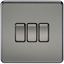 Picture of 3GANG 2WAY  SWITCH  SCREWLESS FLAT PLATE
BLACK NICKEL