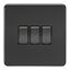 Picture of 3GANG 2WAY  SWITCH  SCREWLESS FLAT PLATE
MATT BLACK