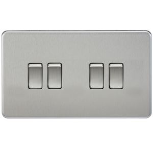 Picture of 4GANG 2WAY  SWITCH  SCREWLESS FLAT PLATE
BRUSHED CHROME