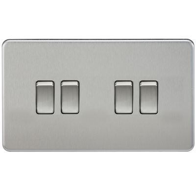 Picture of 4GANG 2WAY  SWITCH  SCREWLESS FLAT PLATE
BRUSHED CHROME