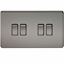 Picture of 4GANG 2WAY  SWITCH  SCREWLESS FLAT PLATE
BLACK NICKEL