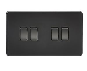 Picture of 4GANG 2WAY  SWITCH  SCREWLESS FLAT PLATE
MATT BLACK