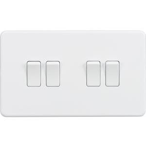 Picture of 4GANG 2WAY  SWITCH  SCREWLESS FLAT PLATE
MATT WHITE
