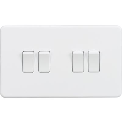 Picture of 4GANG 2WAY  SWITCH  SCREWLESS FLAT PLATE
MATT WHITE
