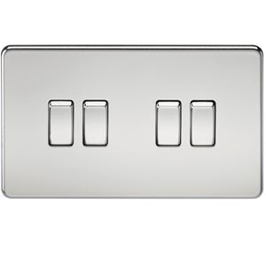 Picture of 4GANG 2WAY  SWITCH  SCREWLESS FLAT PLATE
POLISHED CHROME