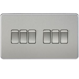 Picture of 6GANG 2WAY  SWITCH  SCREWLESS FLAT PLATE
BRUSHED CHROME