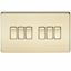 Picture of 6GANG 2WAY  SWITCH  SCREWLESS FLAT PLATE
POLISHED BRASS
