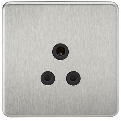Picture of 5 AMP SOCKET SCREWLESS FLAT PLATE
BLACK INSERT BRUSHED CHROME