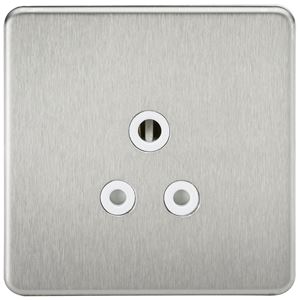 Picture of 5 AMP SOCKET SCREWLESS FLAT PLATE
WHITE INSERT BRUSHED CHROME