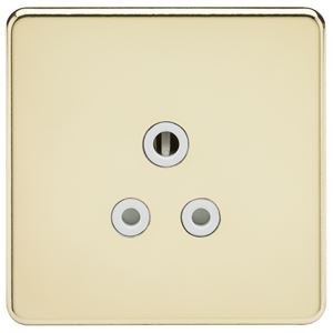 Picture of 5 AMP SOCKET SCREWLESS FLAT PLATE
WHITE INSERT POLISHED BRASS
