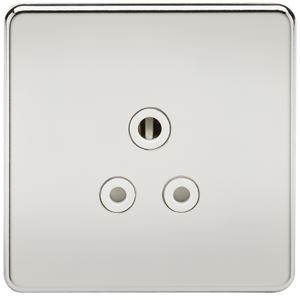 Picture of 5 AMP SOCKET SCREWLESS FLAT PLATE
WHITE INSERT POLISHED CHROME