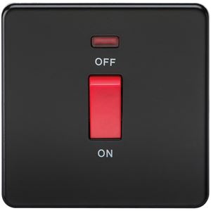 Picture of 45A DP  SWITCH  C/W NEON SCREWLESS FLAT PLATE
1 GANG MATT BLACK