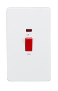 Picture of 45A DP  SWITCH  C/W NEON SCREWLESS FLAT PLATE
2 GANG MATT WHITE