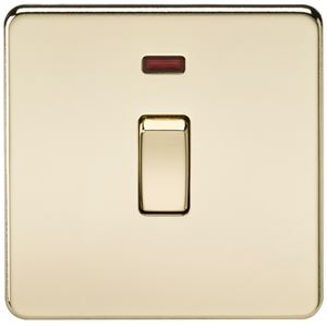 Picture of 20A DP  SWITCH  C/W NEON SCREWLESS FLAT PLATE
POLISHED BRASS