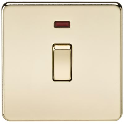 Picture of 20A DP  SWITCH  C/W NEON SCREWLESS FLAT PLATE
POLISHED BRASS