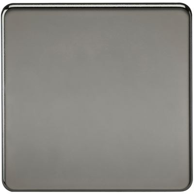 Picture of 1 GANG BLANK PLATE  SCREWLESS FLAT PLATE
BLACK NICKEL