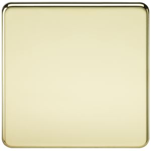 Picture of 1 GANG BLANK PLATE  SCREWLESS FLAT PLATE
POLISHED BRASS