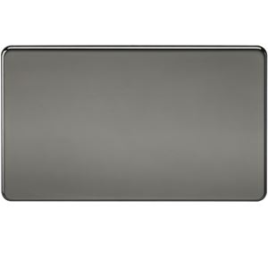 Picture of 2 GANG BLANK PLATE  SCREWLESS FLAT PLATE
BLACK NICKEL