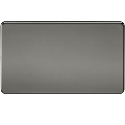 Picture of 2 GANG BLANK PLATE  SCREWLESS FLAT PLATE
BLACK NICKEL